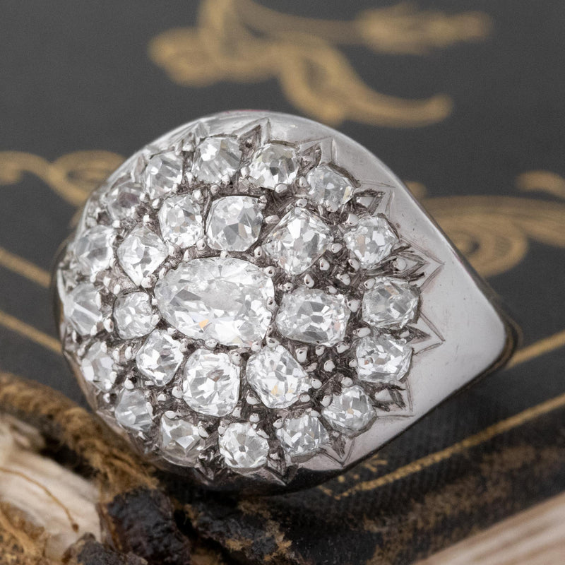 2.75ctw French Antique Cluster Dome Ring