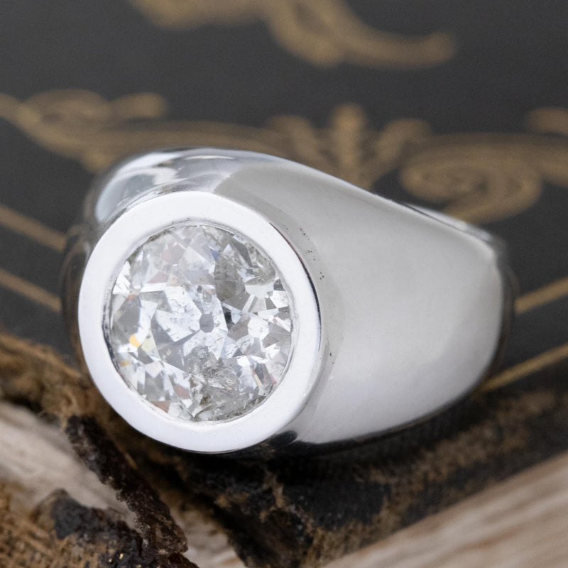 2.77ct Old European Cut Diamond Bezel Ring