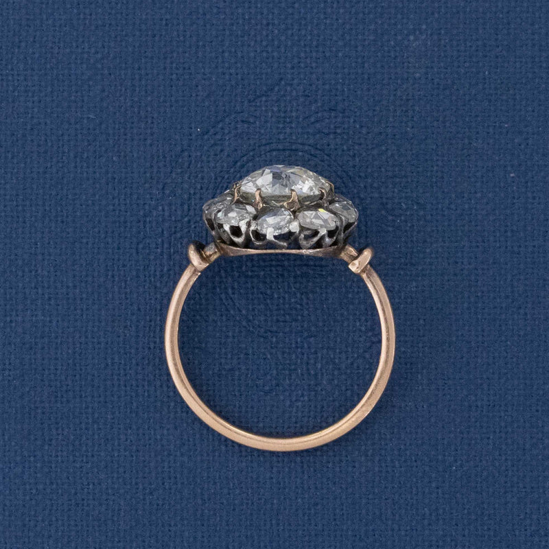 2.23ctw Antique Old European Cut Diamond Cluster Ring