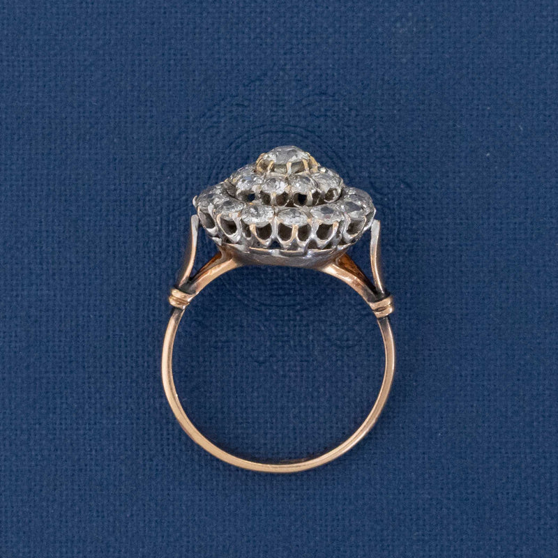 2.01ctw Antique Old European Cut Diamond Cluster Ring