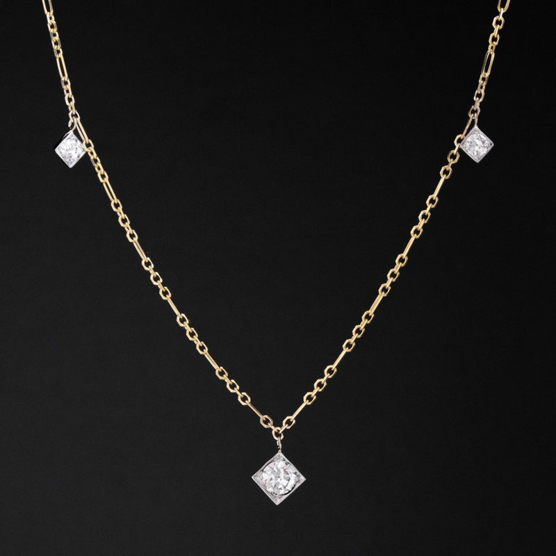 .65ctw Art Deco Old European Cut Diamond Component Necklace