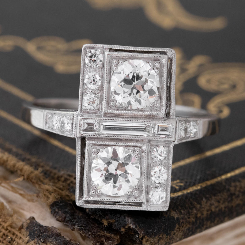 1.16ctw Art Deco Old European Cut Diamond Dinner Ring