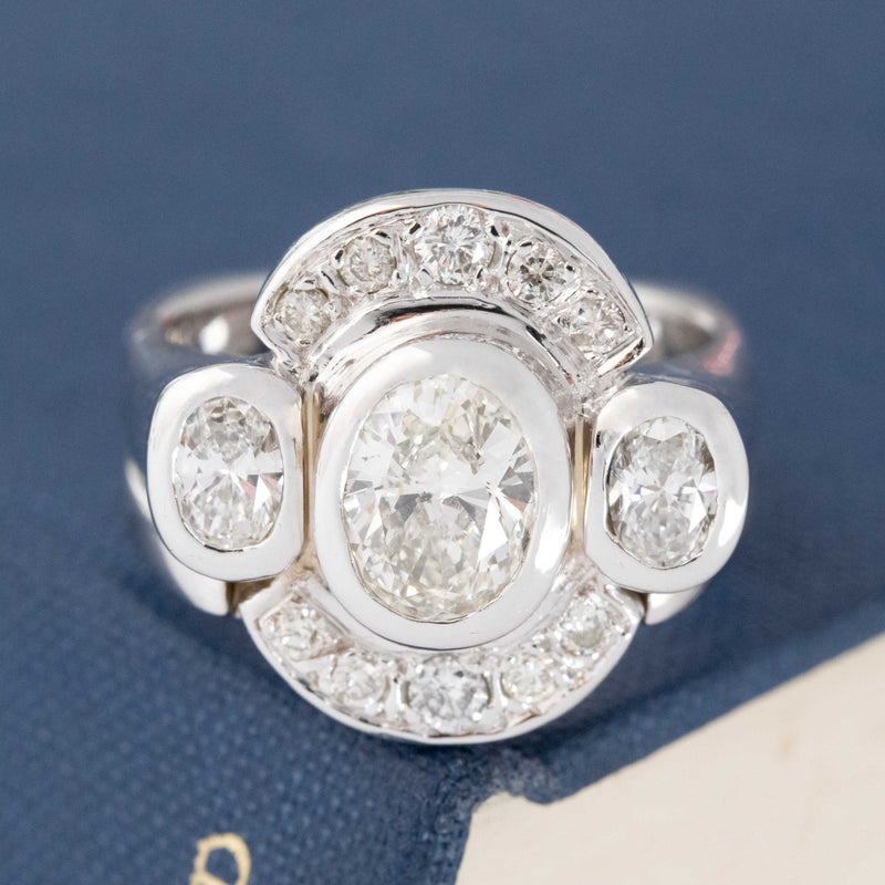1.98ctw Oval Cut Diamond Cluster Ring