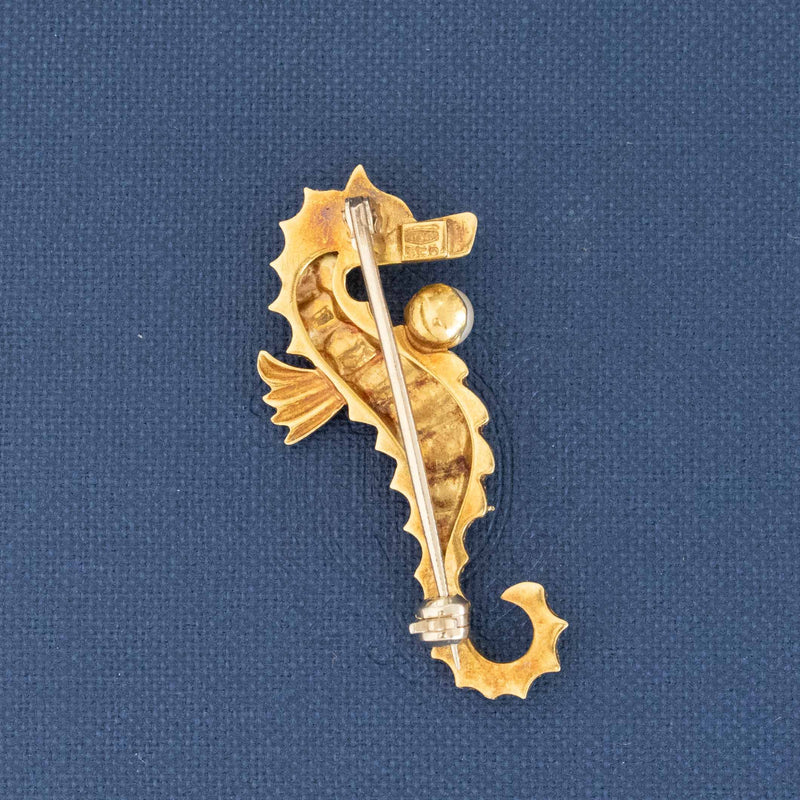Vintage Pearl Seahorse Brooch