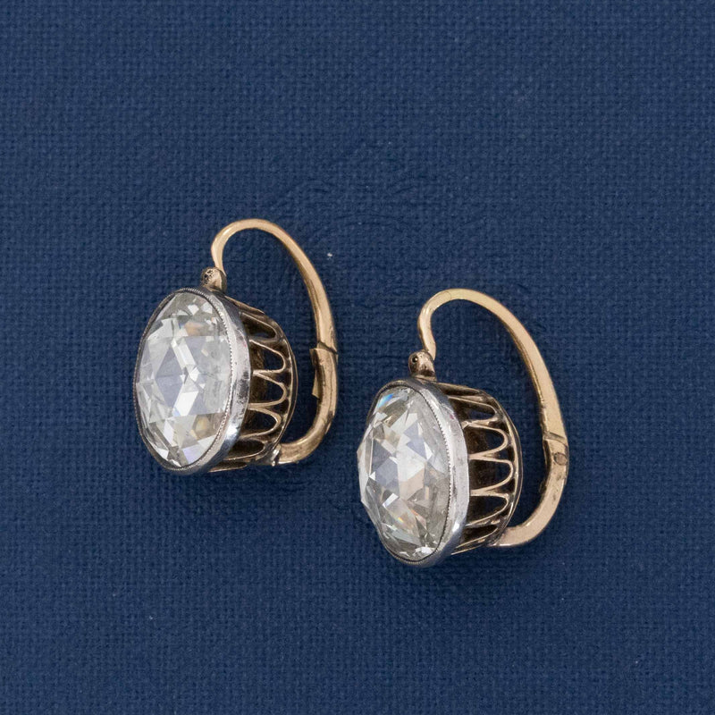 8.00ctw Georgian Rose Cut Diamond Earrings