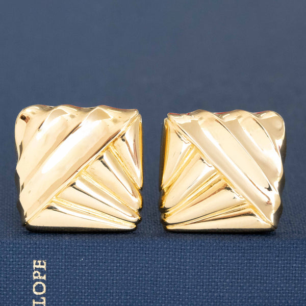 Retro Square Clip On Earrings, by Cartier