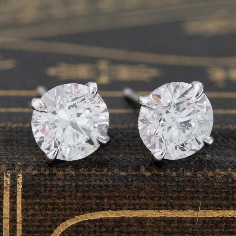 2.16ctw Round Brilliant Cut Diamond Earrings