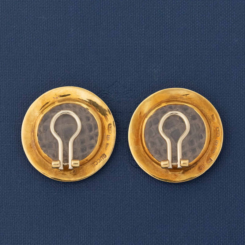 Vintage Crystal and Gold Clip-On Earrings, by Gucci