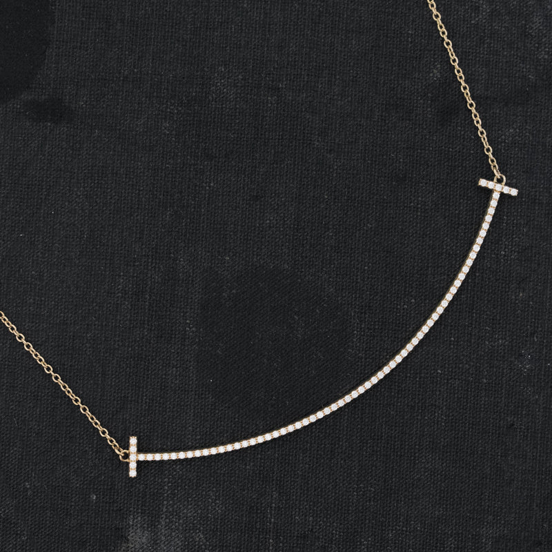 Tiffany and Co. T Small Smile Pendant Necklace in Sterling Silver at  1stDibs | tiffany smile silver, tiffany smile necklace sterling silver, tiffany  smile necklace silver