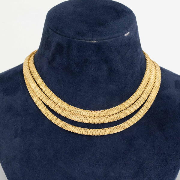 Vintage Triple Row Gold Mesh Necklace & Bracelet, by Tiffany & Co.