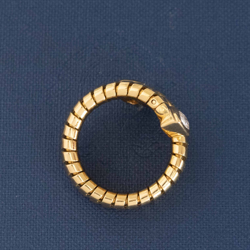 Vintage Diamond & Sapphire Tubogas Ring, by Bvlgari
