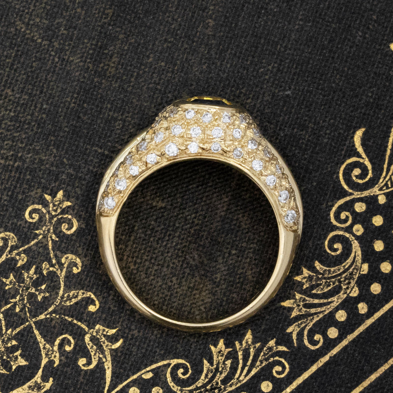 2.80ctw Vintage Half Moon Twin Stone Sapphire & Diamond Cluster Ring
