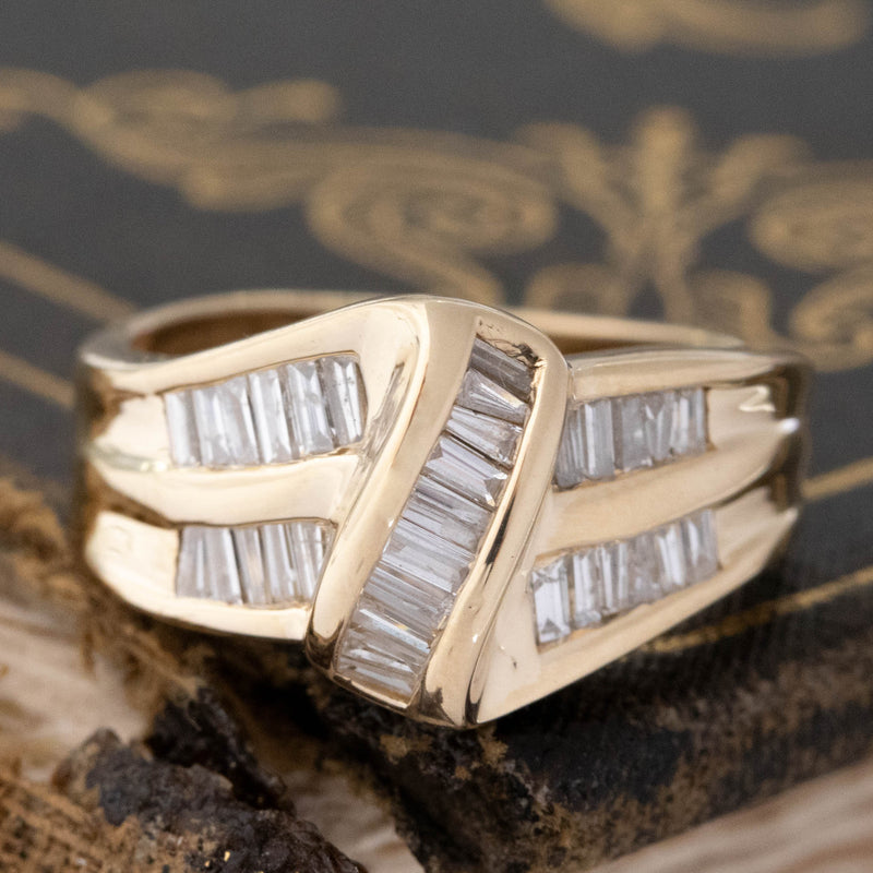 .62ctw Vintage Baguette Cut Diamond Fancy Ring