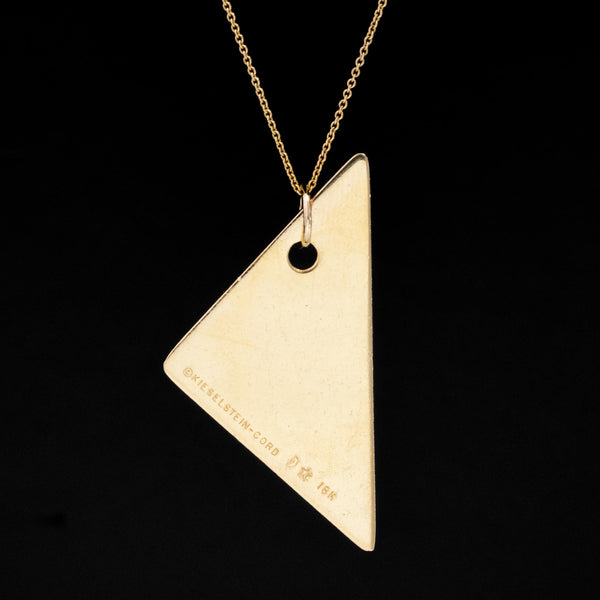 Vintage Gold Triangle Pendant, by Kieselstein