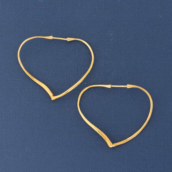 Vintage Open Heart Hoop Earrings, by Elsa Peretti