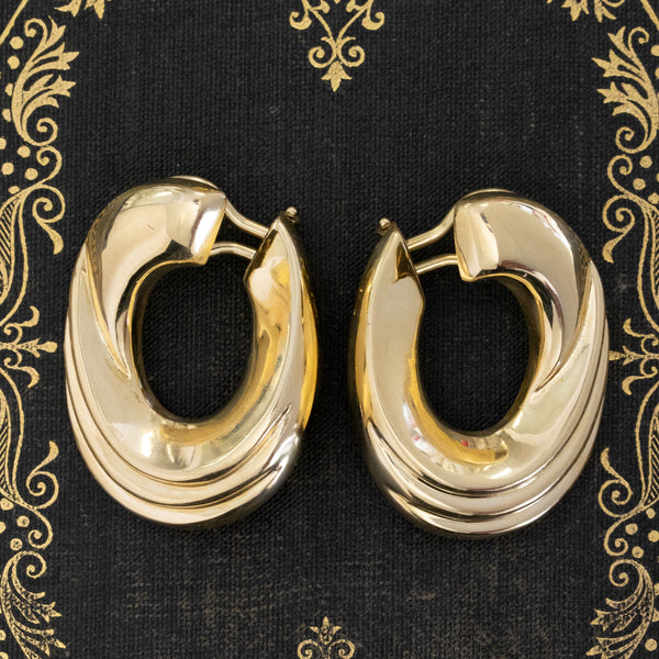 Vintage Oval Hoop Earrings
