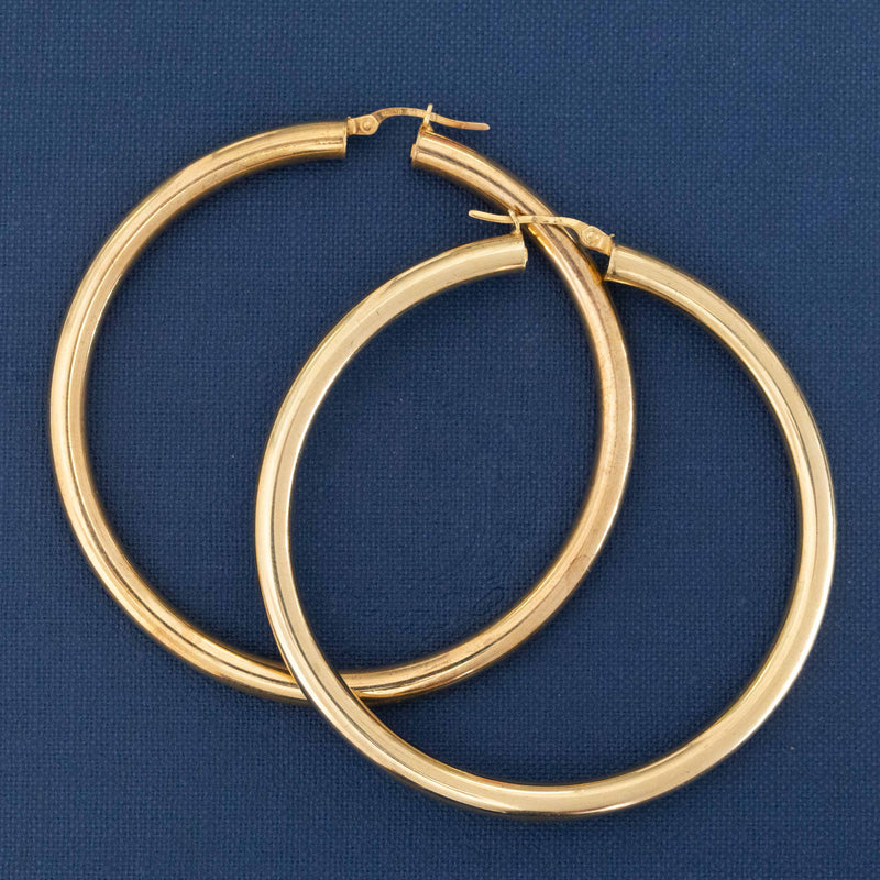 Vintage Large Hoop Earrings, Italian