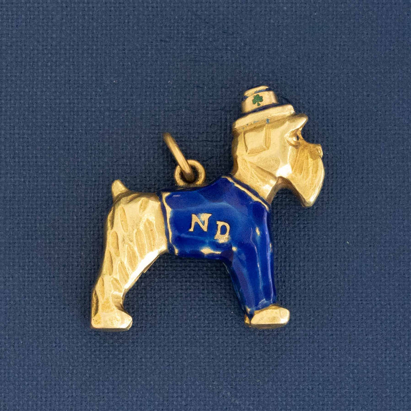 Vintage Notre Dame Mascot Dog Charm