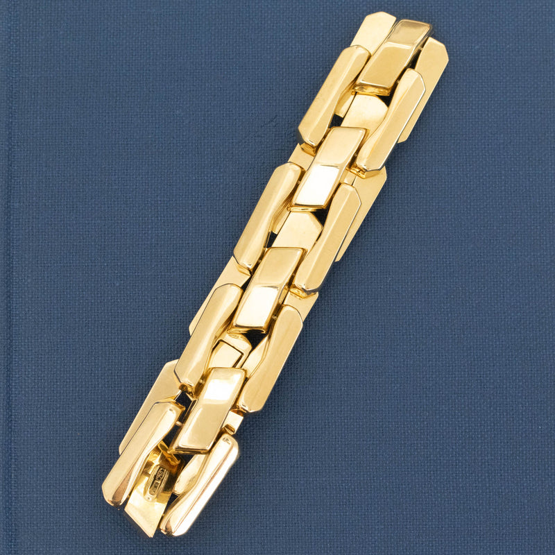 Vintage Block Link Bracelet, Italian