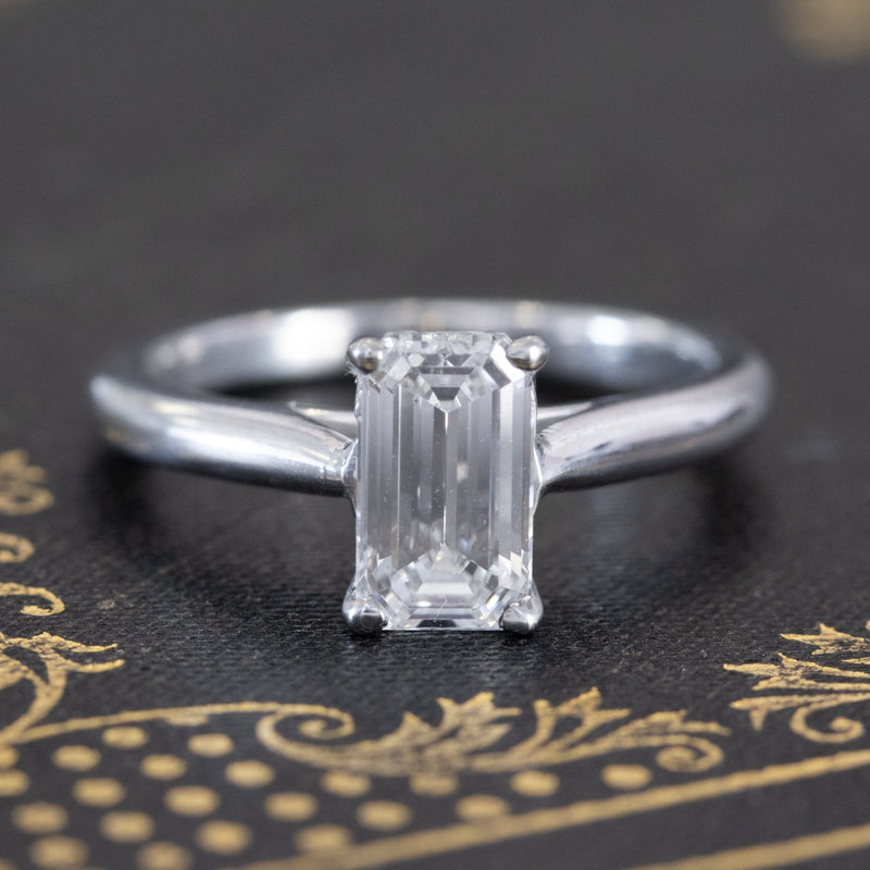 1.34ct Emerald Cut Diamond Solitaire by, Cartier GIA D SI1