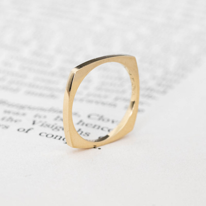 JbyG Square Shank Gender Neutral Band, 1.50mm in 20kt Yellow Gold