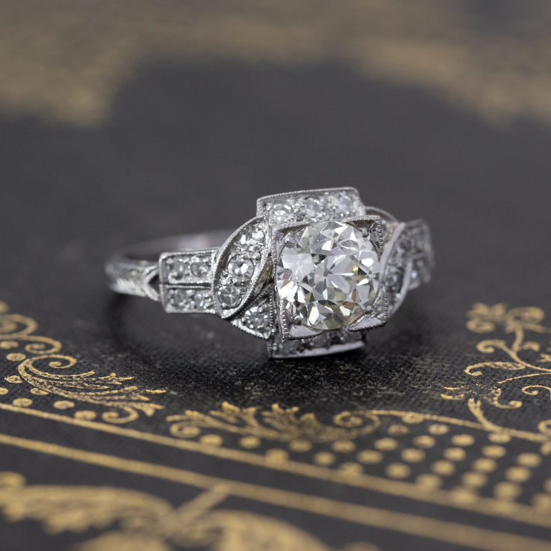 1.60ctw Edwardian Old European Cut Diamond Ring, GIA M VS