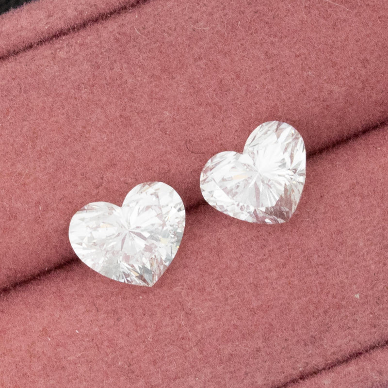 2.02ctw Heart Cut Diamond Matched Pair, GIA H VS
