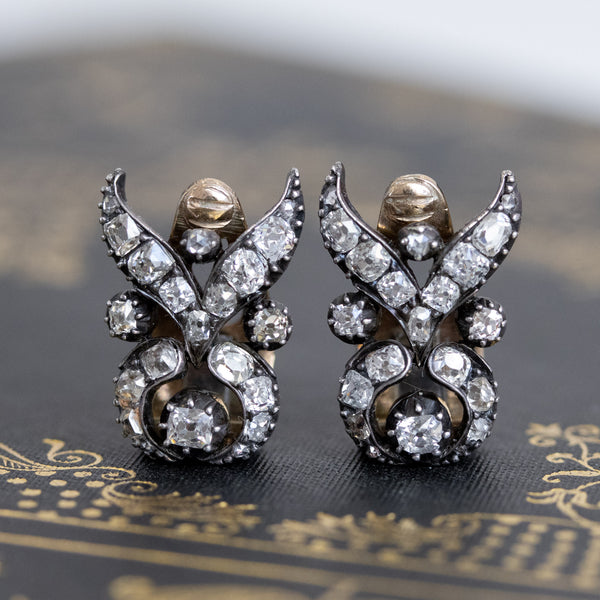 2.05ctw Victorian Diamond Clip Earrings