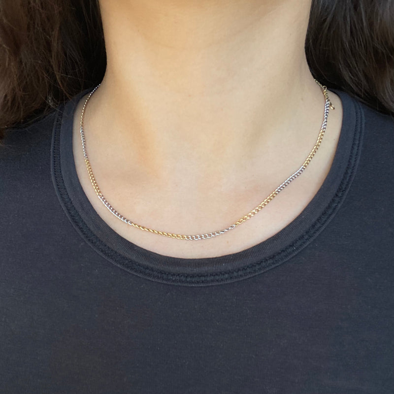 Vintage Two-Tone Chain, Platinum and 18kt Gold