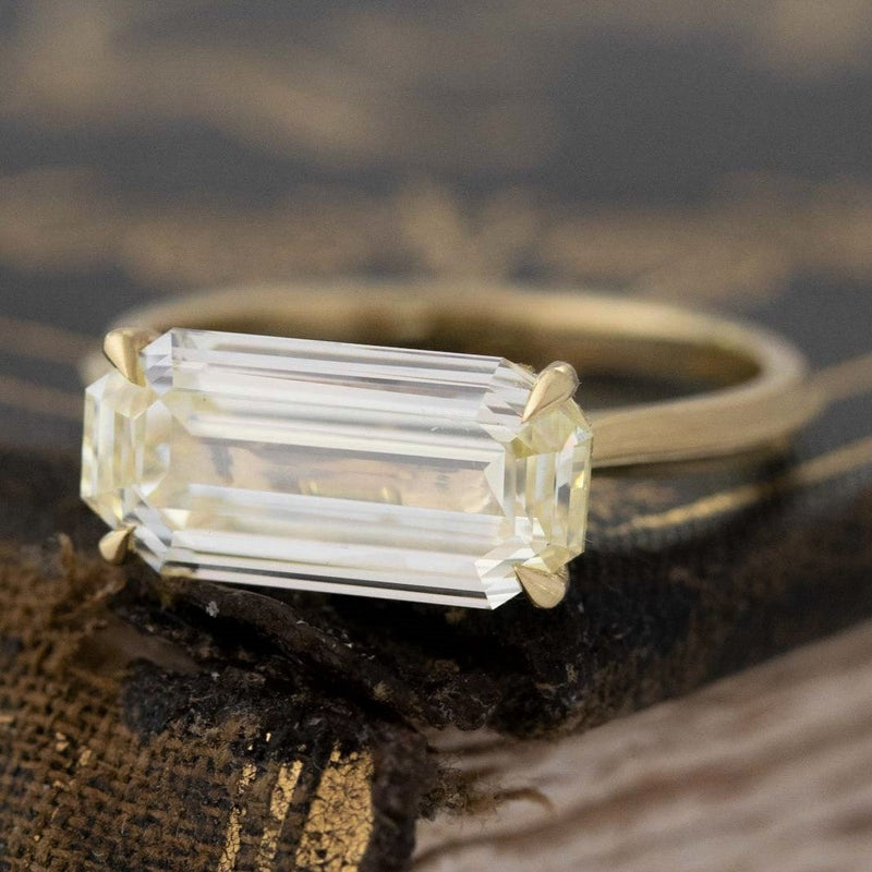 3.00ct Fancy Light Yellow Emerald Cut Diamond "Laurel" Solitaire GIA FLY VVS, by Erika Winters