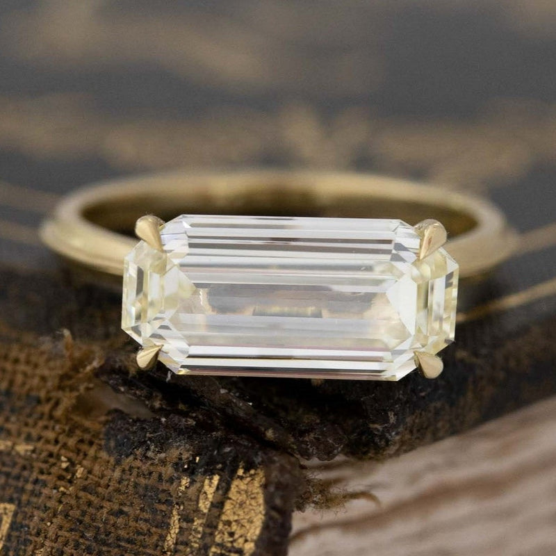 3.00ct Fancy Light Yellow Emerald Cut Diamond "Laurel" Solitaire GIA FLY VVS, by Erika Winters