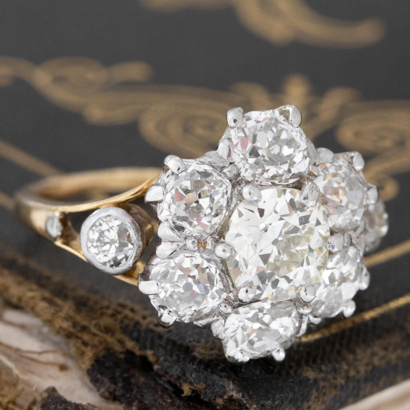 3.12ctw Victorian Diamond Cluster Ring