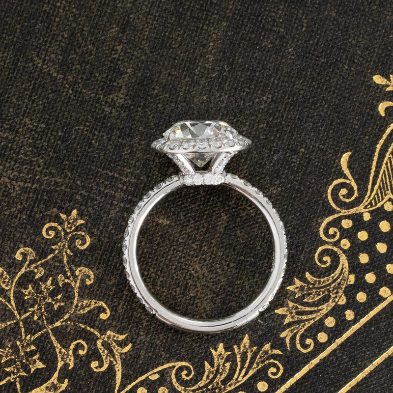 3.23ctw Old European Cut Diamond Halo Ring, by Canera