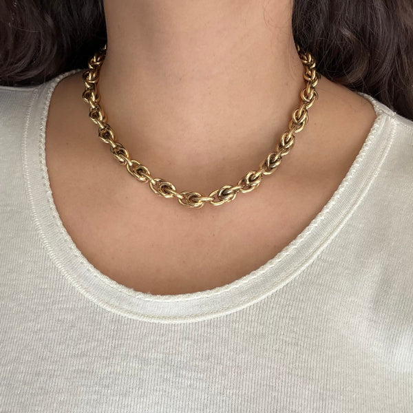 Vintage Triple Curb Chain Necklace