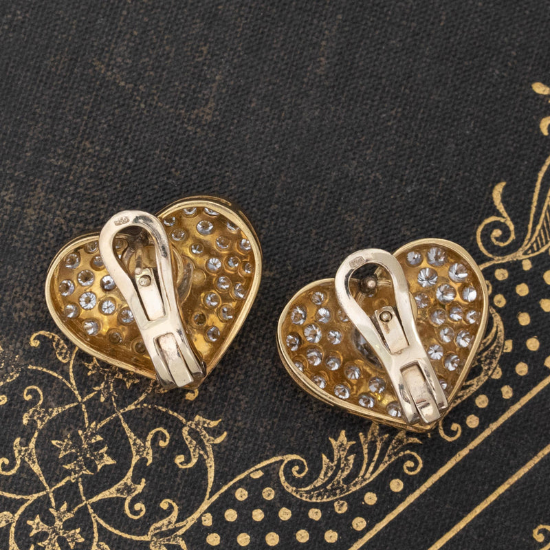 3.37ctw Diamond Cluster Heart Earrings