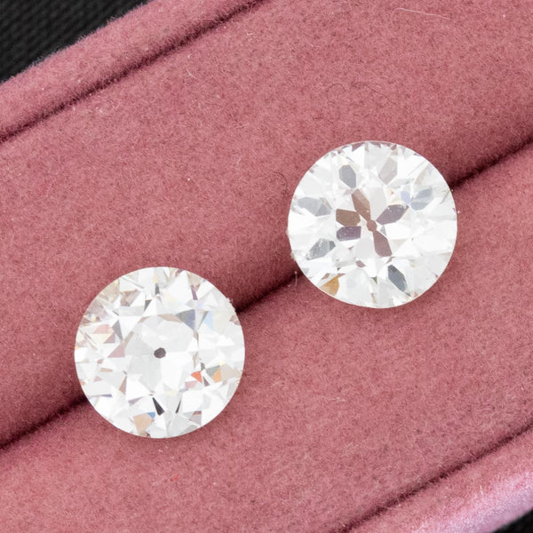 4.12ctw Old European Cut Diamond Matched Pair, GIA K/L VS/SI