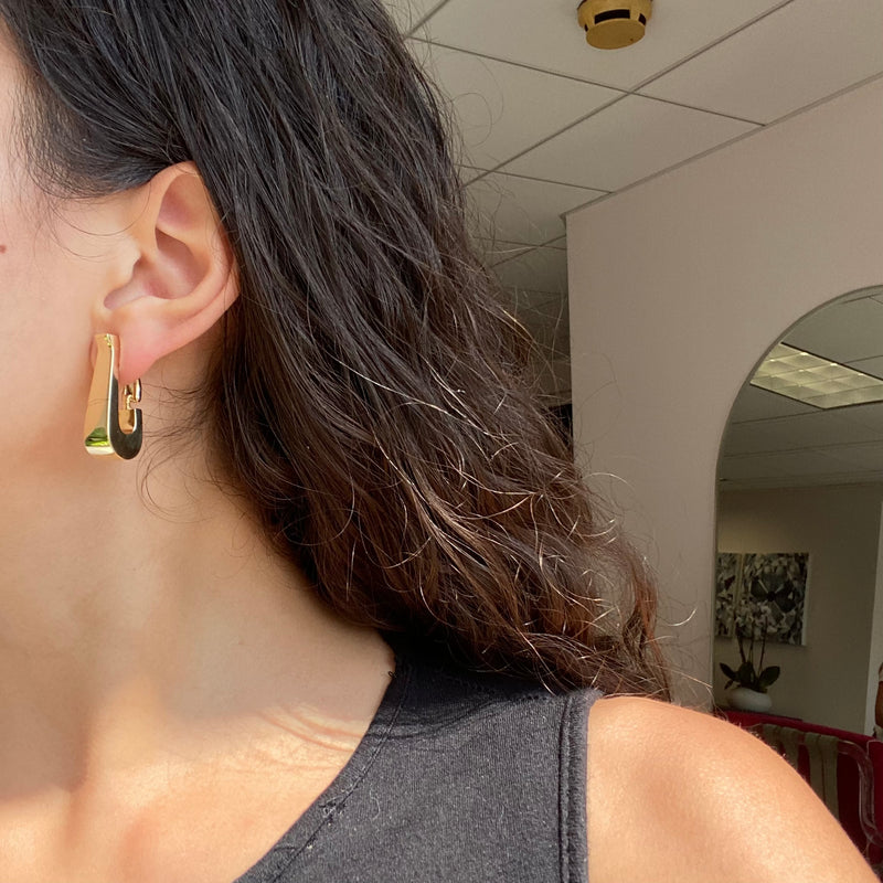 Vintage Gold Clip on Hoop Earrings, Tiffany & Co.