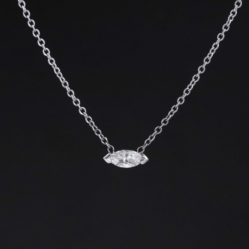 .45ct Marquise Cut Diamond Half-Bezel Pendant