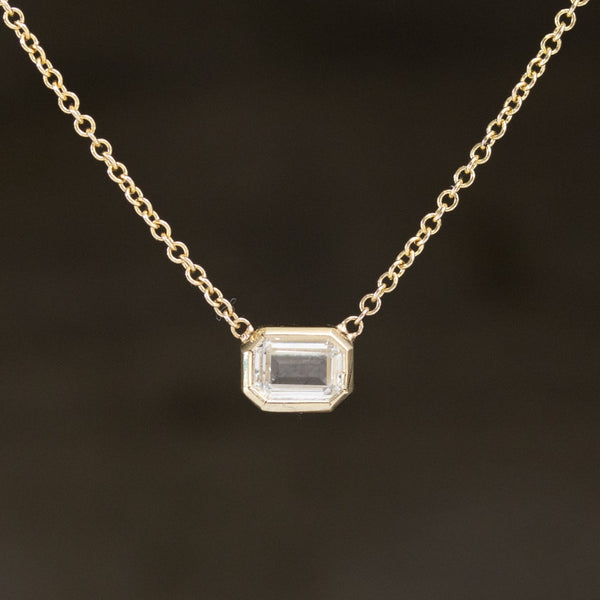 .47ct Emerald Cut Diamond Pendant, 14kt Yellow Gold