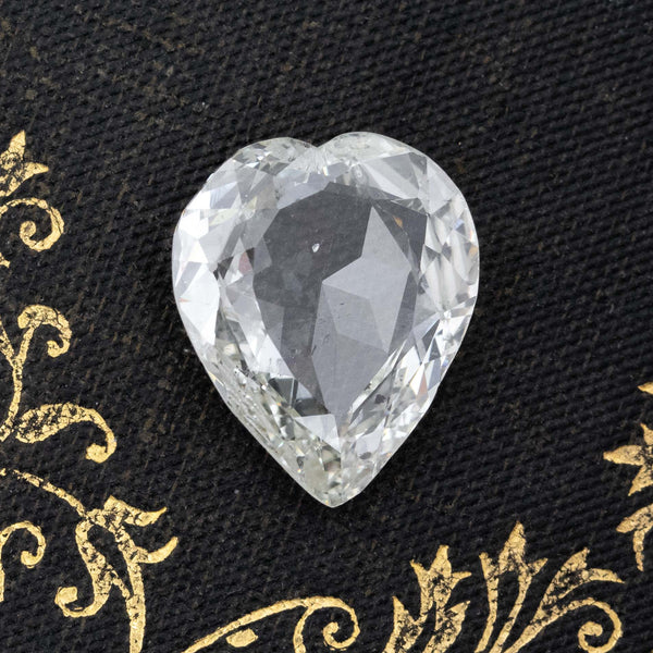 5.01ct Rose Cut Heart Cut Diamond, GIA M SI2