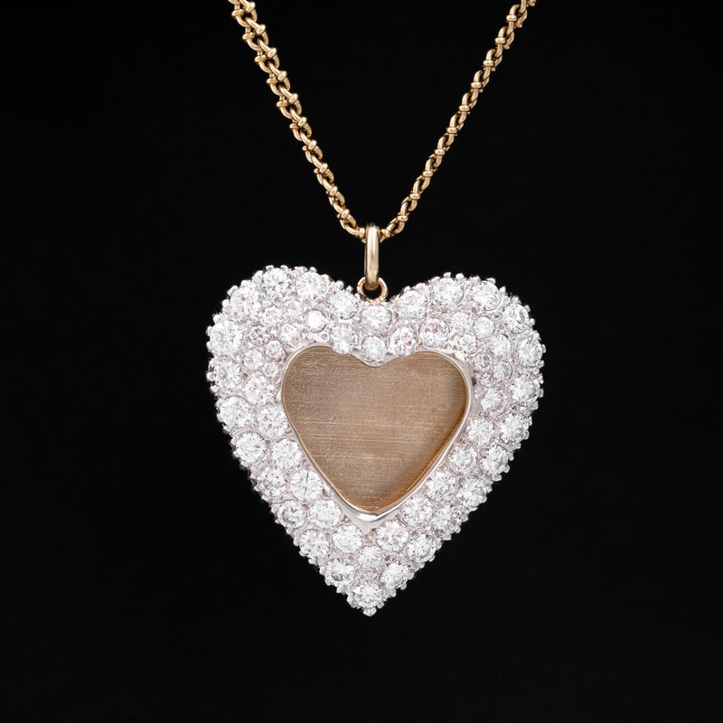 5.76ctw Pave Diamond Heart Locket Pendant