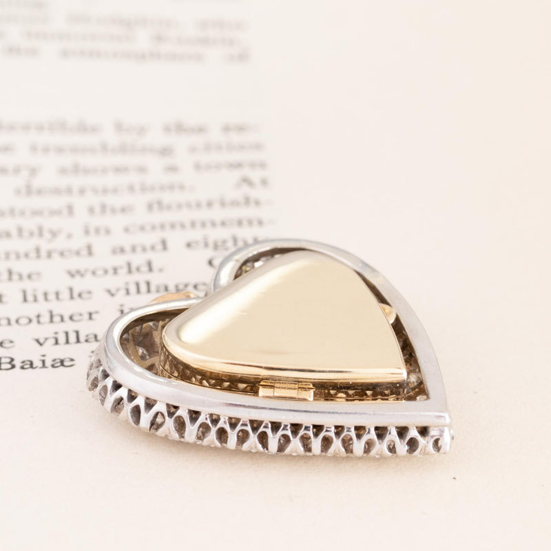 5.76ctw Pave Diamond Heart Locket Pendant