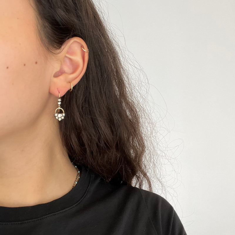 Georgian-era Rose Cut Diamond Dangle Earrings