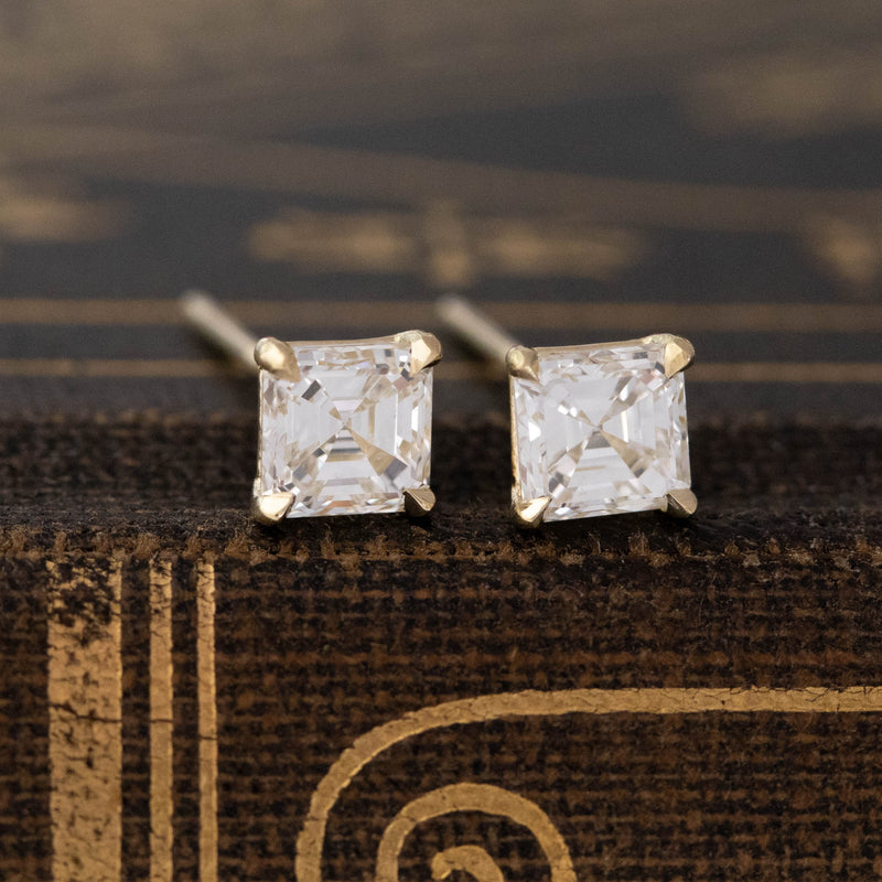 .80ctw Asscher Cut Diamond Martini Stud Earrings