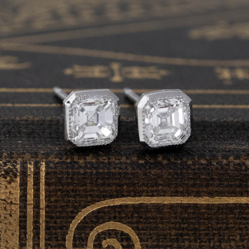 .80ctw Asscher Cut Diamond Stud Earrings