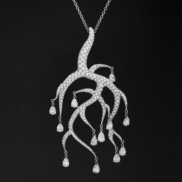 9.25ctw Wilfredo Rosado Diamond Branch Necklace