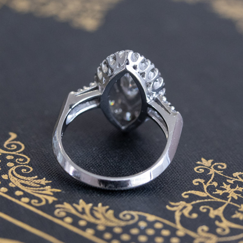 .93ctw Vintage Marquise Cut Diamond Navette Ring