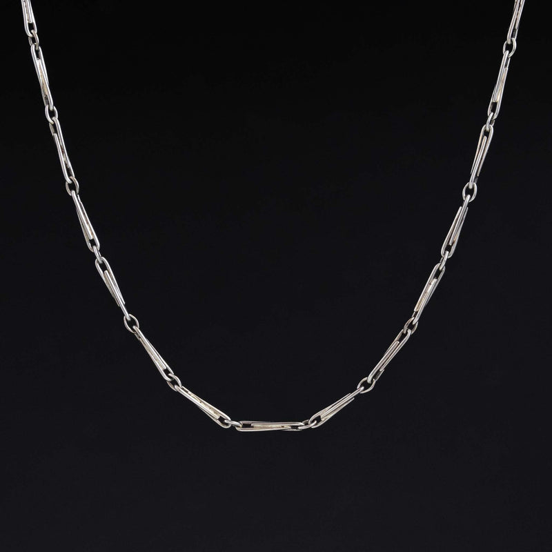 Antique Needlepoint Chain, 18kt White Gold