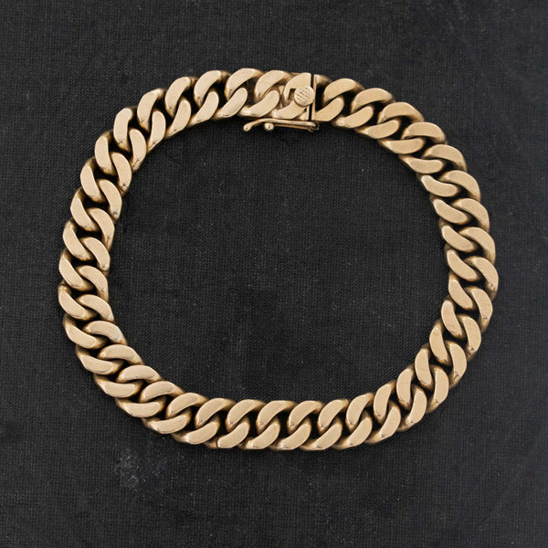 18kt Yellow Gold Flat Curb Link Bracelet, 7.5"