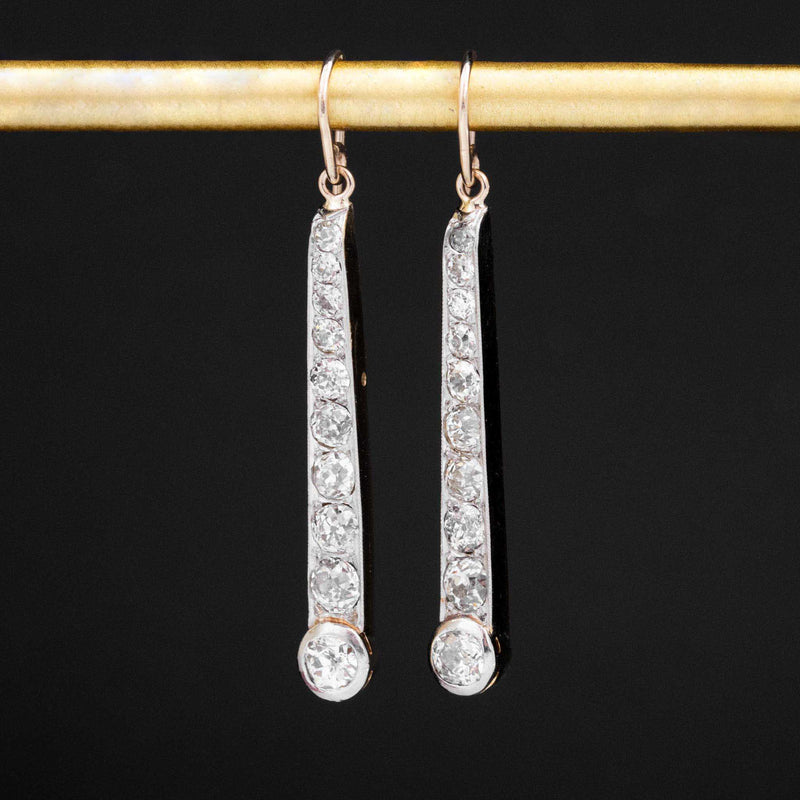 2.12ctw Antique Diamond Drop Conversion Earrings